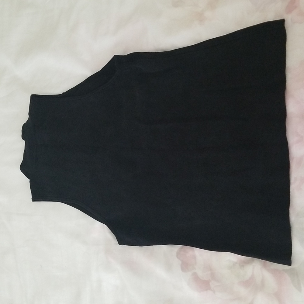 Vintage Cache sleeveless black shirt with collar and floral embroidery (M) - Picture 9 of 9